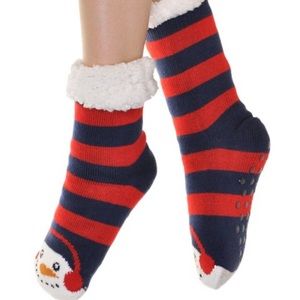 Angelina Sherpa Lined Snowman Slipper Socks